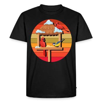 Alimentation des oiseaux - T-shirt Premium bio Homme - noir - Devant - Nico (187cm)