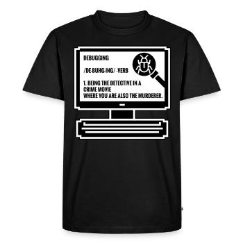 débogage - T-shirt Premium bio Homme - noir - Devant - Nico (187cm)