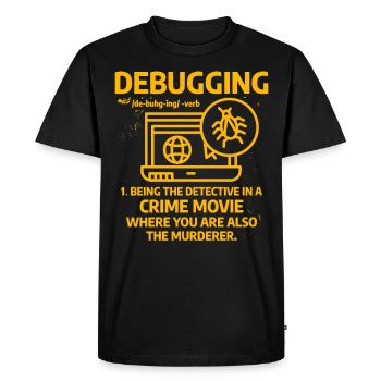 Débogage - T-shirt Premium bio Homme - noir - Devant - Nico (187cm)