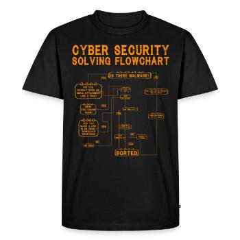 Cyber Security Solving Flowchart - Men's Premium Organic T-Shirt - black - Front - Nico (187cm)
