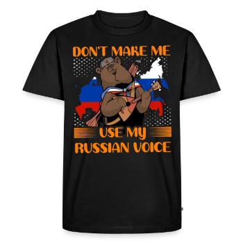 Ne me forcez pas à utiliser ma voix russe - T-shirt Premium bio Homme - noir - Devant - Nico (187cm)