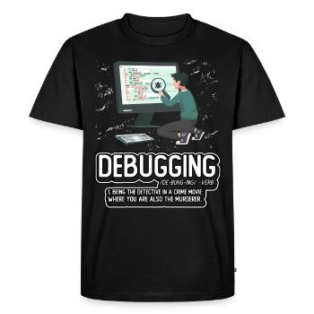 Debugging - Men's Premium Organic T-Shirt - black - Front - Nico (187cm)