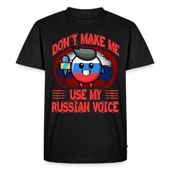 Ne me forcez pas à utiliser ma voix russe - T-shirt Premium bio Homme - noir - Devant - Nico (187cm)
