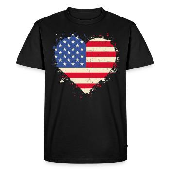 Veteran Heart USA - Men's Premium Organic T-Shirt - black - Front - Nico (187cm)