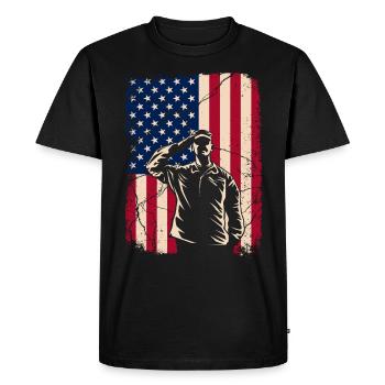 Vétéran - T-shirt Premium bio Homme - noir - Devant - Nico (187cm)