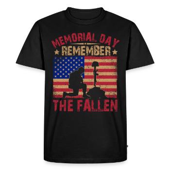 Memorial day Remember the Fallen - Men's Premium Organic T-Shirt - black - Front - Nico (187cm)