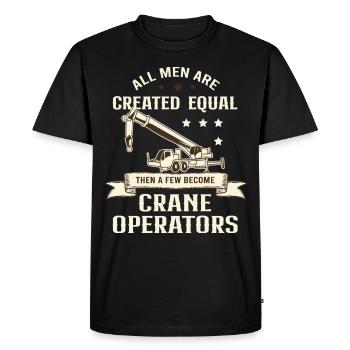 Tous les hommes sont égaux Sauf Sur les grues - T-shirt Premium bio Homme - noir - Devant - Nico (187cm)