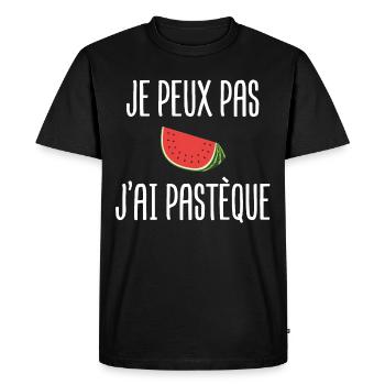 pastèque fruit exotique tropical sympa - T-shirt Premium bio Homme - noir - Devant - Nico (187cm)