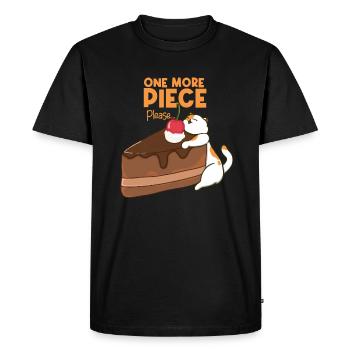Cat and Chocolate Cake - Men's Premium Organic T-Shirt - black - Front - Nico (187cm)