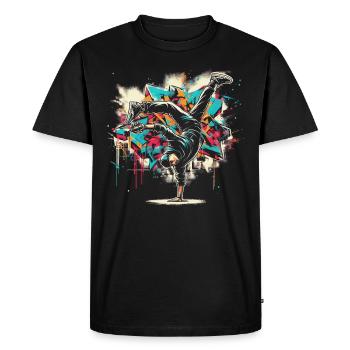 Breakdance Graffiti Sprayer - Men's Premium Organic T-Shirt - black - Front - Nico (187cm)