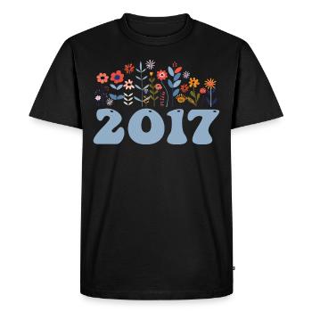 2017 motif floral 2017 thème floral floral 2017 - T-shirt Premium bio Homme - noir - Devant - Nico (187cm)