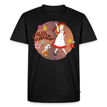 Alice Au Pays Des Merveilles Voyage Découverte - T-shirt Premium bio Homme - noir - Devant - Nico (187cm)