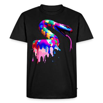 Dégradés dans la file d’attente - T-shirt Premium bio Homme - noir - Devant - Nico (187cm)