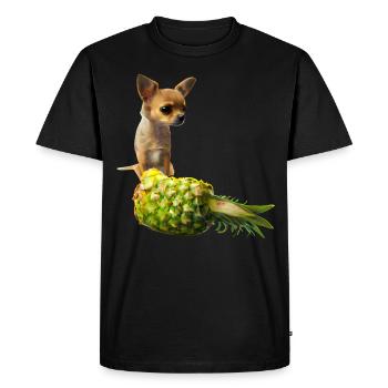 Chihuahua with pineapple - Men's Premium Organic T-Shirt - black - Front - Nico (187cm)