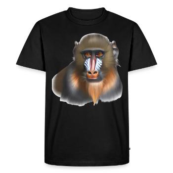 Singe Mandrill - T-shirt Premium bio Homme - noir - Devant - Nico (187cm)