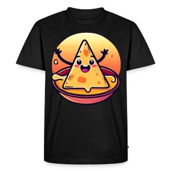 Chips de nacho dans un bain de fromage crémeux - T-shirt Premium bio Homme - noir - Devant - Nico (187cm)
