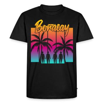 Family Sunset in Boracay - Men's Premium Organic T-Shirt - black - Front - Nico (187cm)