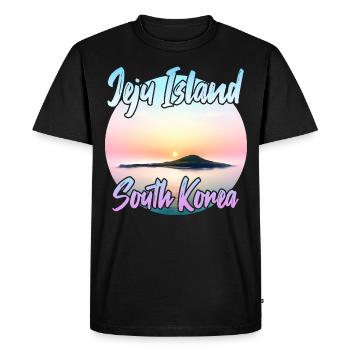 Jeju Island at sunset - Men's Premium Organic T-Shirt - black - Front - Nico (187cm)