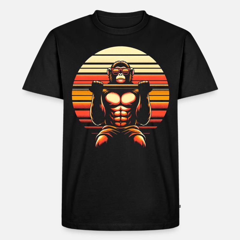 Monkey pull-ups - Men's Premium Organic T-Shirt - black