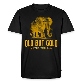Vieux mais Or jamais trop vieux avec Big Elephant - T-shirt Premium bio Homme - noir - Devant - Nico (187cm)