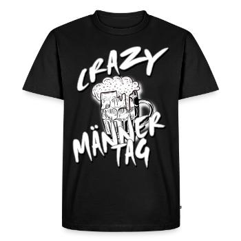 Crazy Men's Day Ascension Day Beer Beer Mug - Men's Premium Organic T-Shirt - black - Front - Nico (187cm)