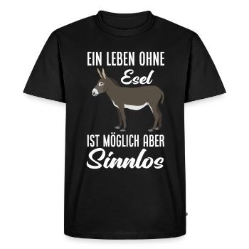 A life without a donkey is possible but pointless donkey - Men's Premium Organic T-Shirt - black - Front - Nico (187cm)