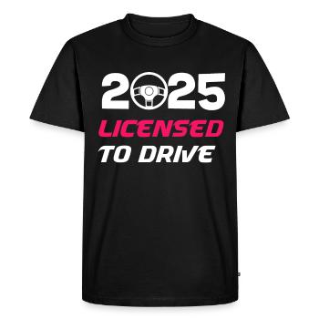 Driver's License Passed Gift - Men's Premium Organic T-Shirt - black - Front - Nico (187cm)