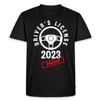 Driver's License Passed Gift - Men's Premium Organic T-Shirt - black - Front - Nico (187cm)