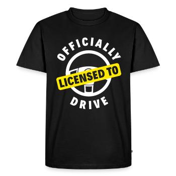 Driver's License Passed Gift - Men's Premium Organic T-Shirt - black - Front - Nico (187cm)