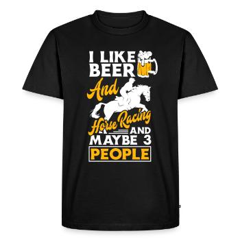 Courses de chevaux - T-shirt Premium bio Homme - noir - Devant - Nico (187cm)
