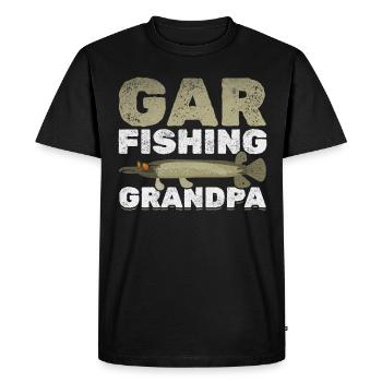 Grand-père de pêche à l'orphie Grand-père de pêche à l'orphie - T-shirt Premium bio Homme - noir - Devant - Nico (187cm)