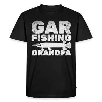 Pêche à l'orphie grand-père Pêche à l'orphie Grand-père Pêche à l'orphie - T-shirt Premium bio Homme - noir - Devant - Nico (187cm)