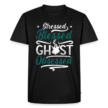 Ghost Hunter Creepy Horror Ghost Hunt Gift - Men's Premium Organic T-Shirt - black - Front - Nico (187cm)