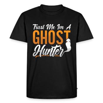 Creepy Horror Ghost Hunter Ghost Hunt Gift - Men's Premium Organic T-Shirt - black - Front - Nico (187cm)