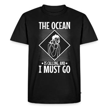 The ocean is calling and i must go - Men's Premium Organic T-Shirt - black - Front - Nico (187cm)