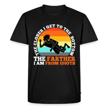 Plus je me rapproche du fond, plus je suis loin fr - T-shirt Premium bio Homme - noir - Devant - Nico (187cm)