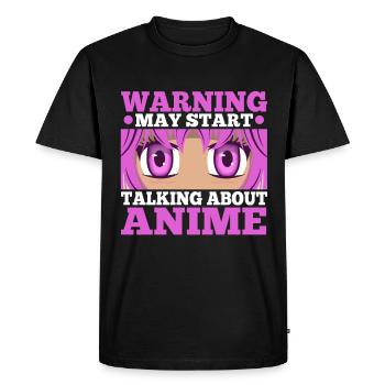 Avertissement peut commencer à parler d’anime - T-shirt Premium bio Homme - noir - Devant - Nico (187cm)