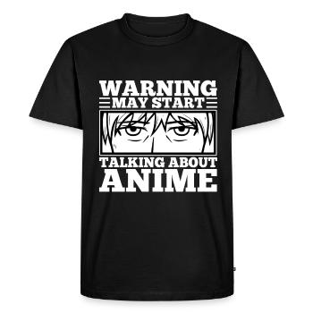 Avertissement peut commencer à parler d’anime - T-shirt Premium bio Homme - noir - Devant - Nico (187cm)