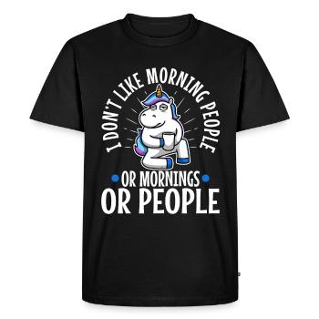 I hate morning people - Men's Premium Organic T-Shirt - black - Front - Nico (187cm)