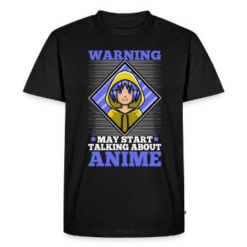 Avertissement peut commencer à parler d’anime - T-shirt Premium bio Homme - noir - Devant - Nico (187cm)