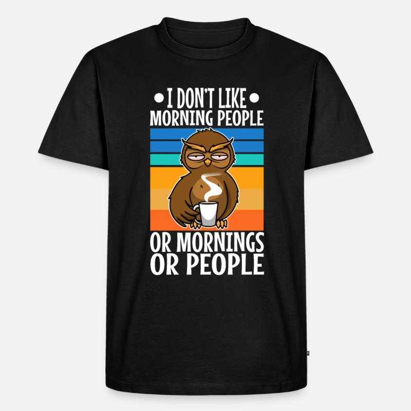 Ich hasse Morgenmenschen - Männer Premium Bio T-Shirt - Schwarz