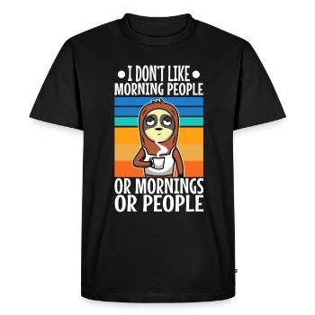 I hate morning people - Men's Premium Organic T-Shirt - black - Front - Nico (187cm)