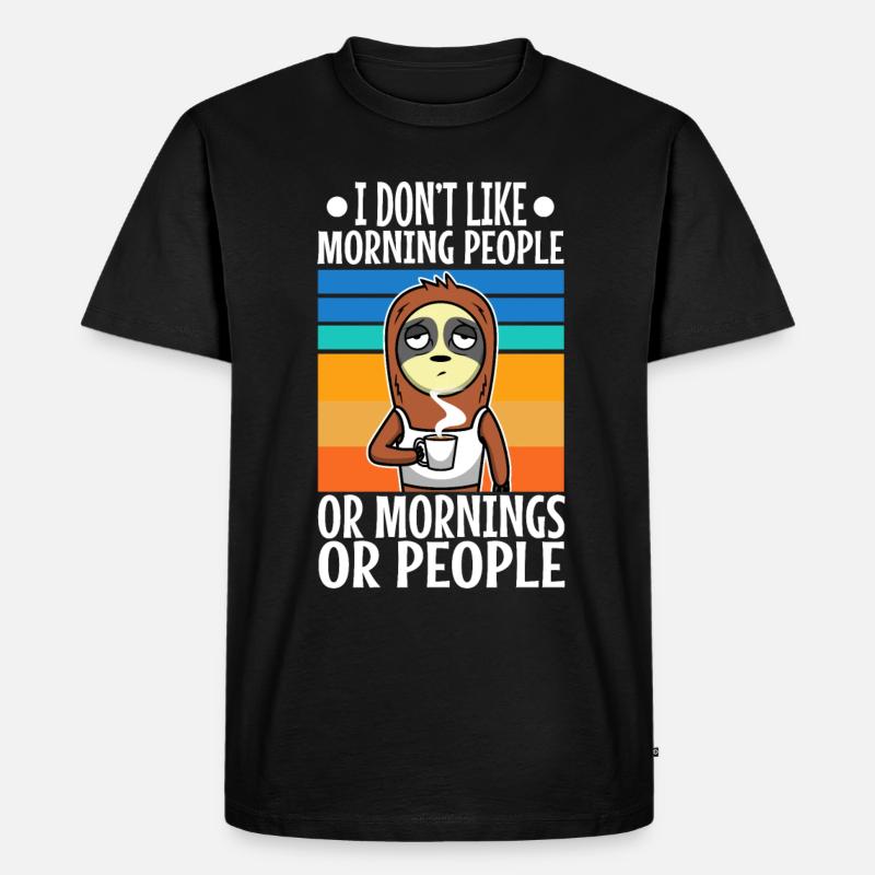 Ich hasse Morgenmenschen - Männer Premium Bio T-Shirt - Schwarz