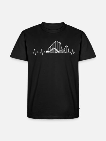 Roller coaster Heartbeat - Men's Premium Organic T-Shirt - black