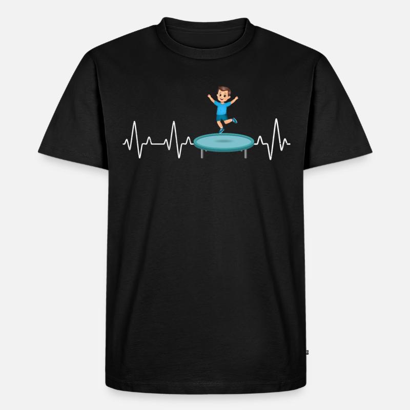 Trampolin Junge Springen - Männer Premium Bio T-Shirt - Schwarz