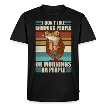 I don't like morning people coffee frog - Men's Premium Organic T-Shirt - black - Front - Nico (187cm)