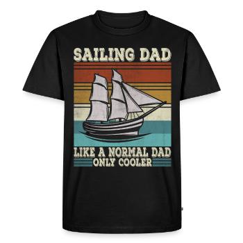 Sailing Dad Sailor Papa Sailboat Father - Men's Premium Organic T-Shirt - black - Front - Nico (187cm)