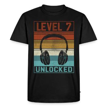 Gamer Boy 7ème anniversaire Gamer - T-shirt Premium bio Homme - noir - Devant - Nico (187cm)