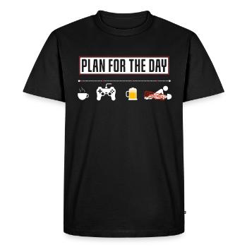 Plan amusant pour le jeu de joueur de jour - T-shirt Premium bio Homme - noir - Devant - Nico (187cm)