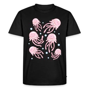 Amoureux des méduses méduses méduses méduses méduses - T-shirt Premium bio Homme - noir - Devant - Nico (187cm)